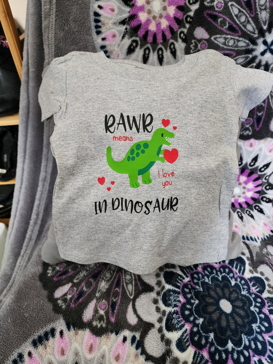 Toddler "Rawr means I Love You" in Dinosaur