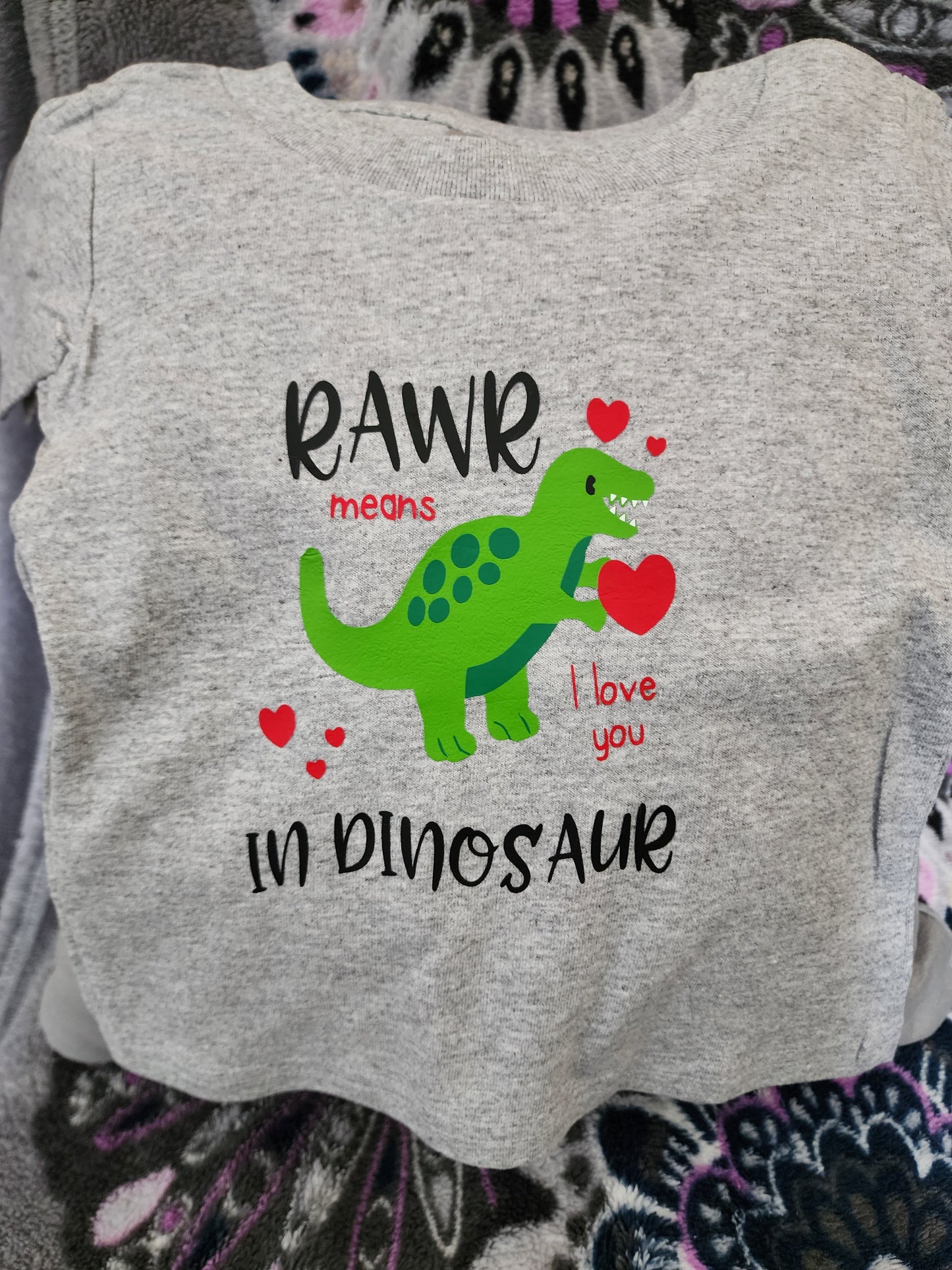 Toddler "Rawr means I Love You" in Dinosaur